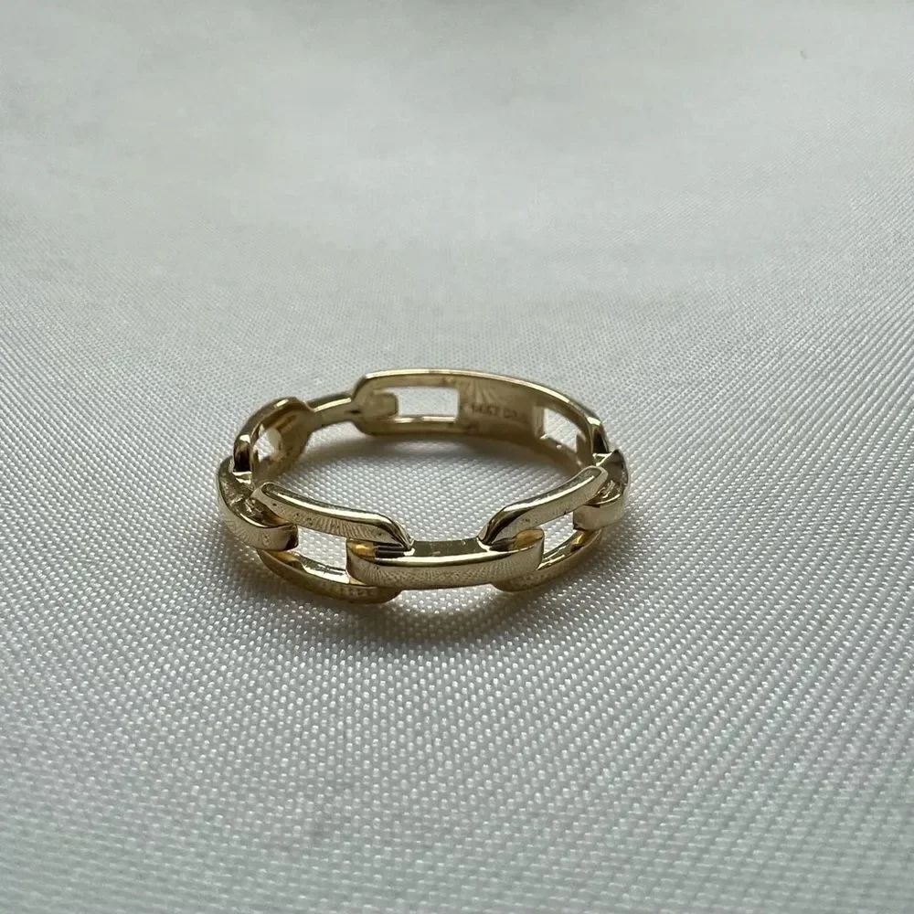 Link Ring 14k solid Gold | link Ring | Ring | Perfect Gift | Real Gold |